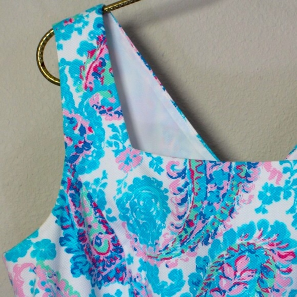 Tropical Fresco Paisley Floral Cotton Sheath "Tea Time" Costal Talbots Dress - Picture 3 of 8